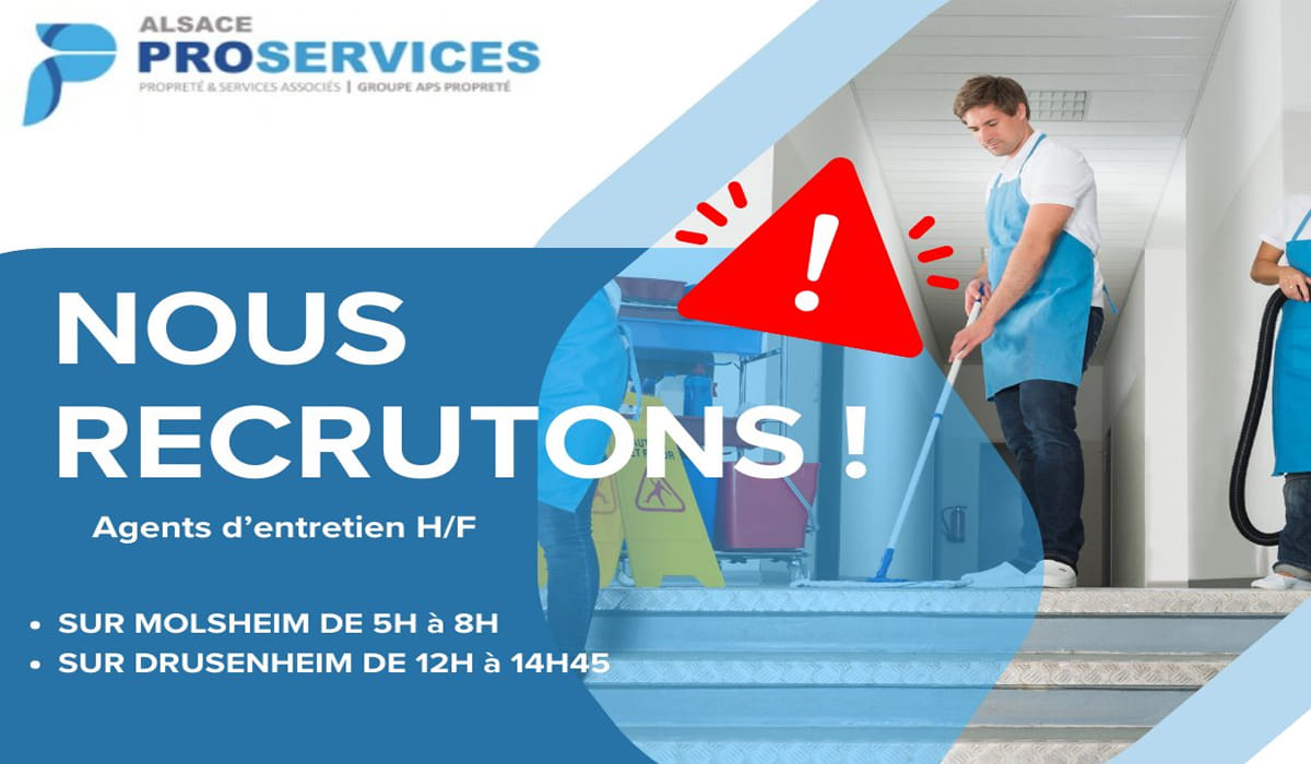 affiche recrutement agent entretien